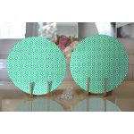 - Supla2li-5116yesil-Gorsel2 - Realhomes Realhomes Özel Tasarım Yaşil İkat Desenli Dijital Baskılı Modern 2'li Yuvarlak Servis Altlığı - Supla Realhomes