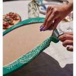 Realhomes Turkuaz Zeminde Mandala Dijital Baskılı Modern 2'li Yuvarlak Servis Altlığı - Supla Realhomes