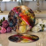 Realhomes Sulu Boya Temalı Mandala Desenli Modern 2'li Yuvarlak Servis Altlığı - Supla Realhomes