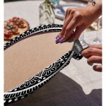 - Supla2li-5138-Gorsel4 - Realhomes Realhomes Siyah Beyaz Çiçek Desenli Mandala Motifli Modern 2'li Yuvarlak Servis Altlığı - Supla Realhomes