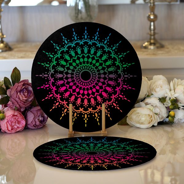 - Supla2li-5144-Gorsel1 - Realhomes  Realhomes Beyaz Zemin Üzerinde Yaprak Desenli Dijital Baskılı Modern 2'li Yuvarlak Servis Altlığı - Supla Realhomes