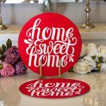 - Supla2li-516-Gorsel1 - Realhomes  Realhomes Home Sweet Home Dijital Baskılı Modern 2'li Yuvarlak Servis Altlığı - Supla Realhomes