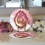 Realhomes Dini Motifli Özel Tasarım Dijital Baskılı Modern 2'li Yuvarlak Servis Altlığı - Supla Realhomes