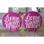 Realhomes Home Sweet Home Dijital Baskılı Modern 2'li Yuvarlak Servis Altlığı - Supla Realhomes