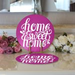 Realhomes Home Sweet Home Dijital Baskılı Modern 2'li Yuvarlak Servis Altlığı - Supla Realhomes