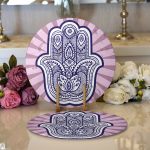 Realhomes Fatma Ana Eli Motifli Özel Tasarım Modern 2'li Yuvarlak Servis Altlığı - Supla Realhomes