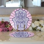 Realhomes Fatma Ana Eli Motifli Özel Tasarım Modern 2'li Yuvarlak Servis Altlığı - Supla Realhomes