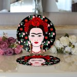 Realhomes Özel Tasarım Frida Dijital Baskılı Modern 2'li Yuvarlak Servis Altlığı - Supla Realhomes