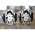 - Supla2li-5215-Gorsel2 - Realhomes Realhomes Black Frida Kahlo Basklı Modern 2'li Yuvarlak Servis Altlığı - Supla Realhomes