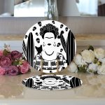 - Supla2li-5215-Gorsel3 - Realhomes Realhomes Black Frida Kahlo Basklı Modern 2'li Yuvarlak Servis Altlığı - Supla Realhomes