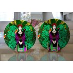 Realhomes Tropik Yapraklar İçerisinde Frida Motifli Dijital Baskılı Modern 2'li Yuvarlak Servis Altlığı - Supla Realhomes