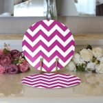 - Supla2li-522-Gorsel3 - Realhomes Realhomes Modern Zigzag Desenli Dijital Baskılı 2'li Yuvarlak Servis Altlığı - Supla Realhomes