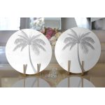 - Supla2li-5228gri-Gorsel2 - Realhomes Realhomes Beyaz Zeminde Gri Palmiye Desenli Modern 2'li Yuvarlak Servis Altlığı - Supla Realhomes