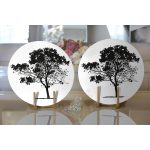 Realhomes Doğa Çizimli Ağaç Motifli Modern 2'li Yuvarlak Servis Altlığı - Supla Realhomes