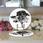 Realhomes Doğa Çizimli Ağaç Motifli Modern 2'li Yuvarlak Servis Altlığı - Supla Realhomes