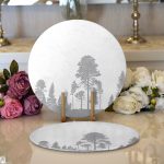 - Supla2li-5232gri-Gorsel1 - Realhomes Realhomes Beyaz Zeminde Gri Ağaç Tasarımlı Modern 2'li Yuvarlak Servis Altlığı - Supla Realhomes