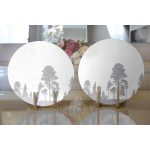 - Supla2li-5232gri-Gorsel2 - Realhomes Realhomes Beyaz Zeminde Gri Ağaç Tasarımlı Modern 2'li Yuvarlak Servis Altlığı - Supla Realhomes