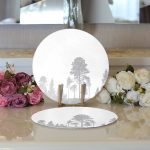 - Supla2li-5232gri-Gorsel3 - Realhomes Realhomes Beyaz Zeminde Gri Ağaç Tasarımlı Modern 2'li Yuvarlak Servis Altlığı - Supla Realhomes