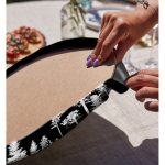 - Supla2li-5232siyah-Gorsel4 - Realhomes Realhomes Siyah Zeminde Siyah Ağaç Tasarımlı Modern 2'li Yuvarlak Servis Altlığı - Supla Realhomes