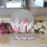 - Supla2li-5233gri-Gorsel3 - Realhomes Realhomes Gri Zeminde Fuşya Ve Beyaz Çiçek Tasarımlı Modern 2'li Yuvarlak Servis Altlığı - Supla Realhomes