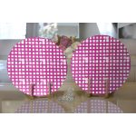 - Supla2li-5236mor-Gorsel2 - Realhomes  Realhomes Lacivert Zeminde Geometrik Kare Motifli Modern 2'li Yuvarlak Servis Altlığı - Supla Realhomes