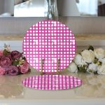 - Supla2li-5236mor-Gorsel3 - Realhomes  Realhomes Lacivert Zeminde Geometrik Kare Motifli Modern 2'li Yuvarlak Servis Altlığı - Supla Realhomes