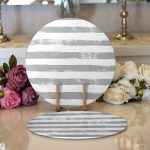 - Supla2li-5237gri-Gorsel1 - Realhomes Realhomes Gri Çizgili Motifli Modern 2'li Yuvarlak Servis Altlığı - Supla Realhomes