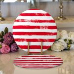 - Supla2li-5237kirmizi-Gorsel1 - Realhomes Realhomes Kırmızı Çizgili Motifli Modern 2'li Yuvarlak Servis Altlığı - Supla Realhomes