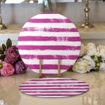 - Supla2li-5237mor-Gorsel1 - Realhomes Realhomes Mor Çizgili Motifli Modern 2'li Yuvarlak Servis Altlığı - Supla Realhomes