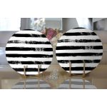 - Supla2li-5237siyah-Gorsel2 - Realhomes Realhomes Siyah Çizgili Motifli Modern 2'li Yuvarlak Servis Altlığı - Supla Realhomes