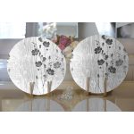 Realhomes Karakalem Çizimli Çiçek Tasarım Dijital Baskılı Modern 2'li Yuvarlak Servis Altlığı - Supla Realhomes