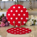 Realhomes Modern Yıldız Desenli Dijital Baskılı 2'li Yuvarlak Servis Altlığı - Supla Realhomes