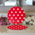 Realhomes Modern Yıldız Desenli Dijital Baskılı 2'li Yuvarlak Servis Altlığı - Supla Realhomes