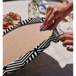 Realhomes Siyah Beyaz Geometrik Çizim Dijital Baskılı Modern 2'li Yuvarlak Servis Altlığı - Supla Realhomes