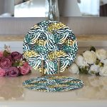 - Supla2li-5244-Gorsel3 - Realhomes Realhomes Soyut Geometrik Dijital Baskılı Özel Tasarım Modern 2'li Yuvarlak Servis Altlığı - Supla Realhomes