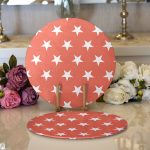 - Supla2li-525-Gorsel1 - Realhomes Realhomes Modern Yıldız Desenli Dijital Baskılı 2'li Yuvarlak Servis Altlığı - Supla Realhomes