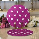 - Supla2li-526-Gorsel1 - Realhomes Realhomes Modern Yıldız Desenli Dijital Baskılı 2'li Yuvarlak Servis Altlığı - Supla Realhomes