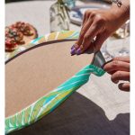 - Supla2li-5266-Gorsel4 - Realhomes Realhomes Mavi Ve Pembe Yaprak Çizimli Özel Tasarım Dijital Baskılı Modern 2'li Yuvarlak Servis Altlığı - Supla Realhomes