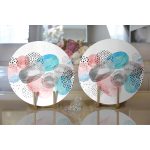 - Supla2li-5267-Gorsel2 - Realhomes Realhomes Beyaz Zeminde Renkli Yumurta Desenli Özel Tasarım Modern 2'li Yuvarlak Servis Altlığı - Supla Realhomes