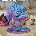 - Supla2li-5269-Gorsel1 - Realhomes Realhomes Büyüleyici Renklerde Tropikal Yaprak Desenli Özel Tasarım Modern 2'li Yuvarlak Servis Altlığı - Supla Realhomes