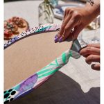 Realhomes Sulu Boya Yaprak Desenli Modern 2'li Yuvarlak Servis Altlığı - Supla Realhomes