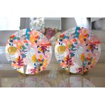 Realhomes Geometrik Soyut Desenli Rengarenk Yaprak Motifli Modern 2'li Yuvarlak Servis Altlığı - Supla Realhomes