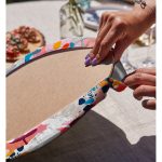 Realhomes Geometrik Soyut Desenli Rengarenk Yaprak Motifli Modern 2'li Yuvarlak Servis Altlığı - Supla Realhomes