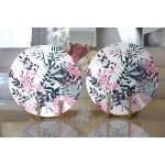 Realhomes Sulu Boya Yaprak Motifli Dijital Baskılı Modern 2'li Yuvarlak Servis Altlığı - Supla Realhomes