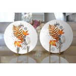 - Supla2li-5278-Gorsel2 - Realhomes  Realhomes Kuru Yaprak Desenli Modern 2'li Yuvarlak Servis Altlığı - Supla Realhomes