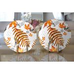 - Supla2li-5279-Gorsel2 - Realhomes Realhomes Mermer Zeminde Kurumuş Yaprak Dijital Baskılı Modern 2'li Yuvarlak Servis Altlığı - Supla Realhomes