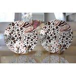 Realhomes Leopar Dijital Baskılı İkat Desenli Modern 2'li Yuvarlak Servis Altlığı - Supla Realhomes