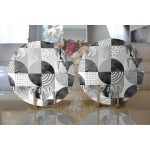 Realhomes Gri Zeminde Mermer Desenli Modern 2'li Yuvarlak Servis Altlığı - Supla Realhomes