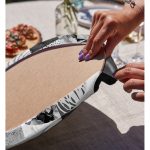 Realhomes Gri Zeminde Mermer Desenli Modern 2'li Yuvarlak Servis Altlığı - Supla Realhomes