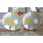 Realhomes Mavi Zemin Üzerinde Sulu Boya Çizim Dijital Baskılı Modern 2'li Yuvarlak Servis Altlığı - Supla Realhomes